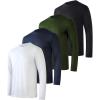 imageReal Essentials 4 Pack Mens DryFit UV Moisture Wicking UPF 50 SPF Sun Protective Fishing Hiking Active Long Sleeve ShirtSet a