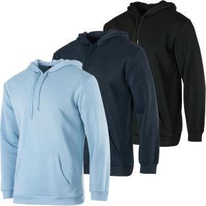 imageReal Essentials 3 Pack Mens Fleece Pullover Hoodie  Long Sleeve Hooded Sweatshirt Pockets Available in Big ampamp TallSet 5