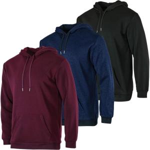 imageReal Essentials 3 Pack Mens Fleece Pullover Hoodie  Long Sleeve Hooded Sweatshirt Pockets Available in Big ampamp TallSet 6