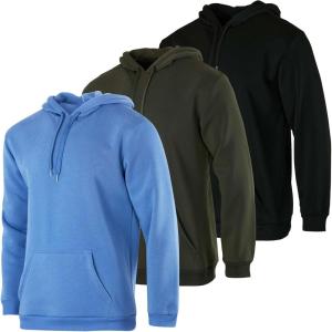 imageReal Essentials 3 Pack Mens Fleece Pullover Hoodie  Long Sleeve Hooded Sweatshirt Pockets Available in Big ampamp TallSet 7