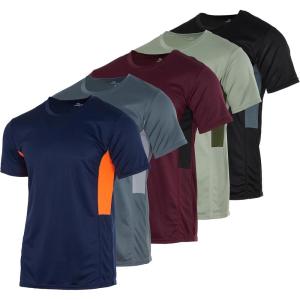 imageReal Essentials 5 Pack Mens Active Quick Dry Mesh Crew Neck T Shirts  Athletic Short Sleeve Tee Available in Big ampamp TallSet 13