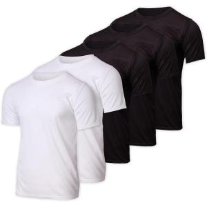 imageReal Essentials 5 Pack Mens Active Quick Dry Mesh Crew Neck T Shirts  Athletic Short Sleeve Tee Available in Big ampamp TallSet 3