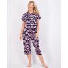 imageReal Essentials 2 Pack Womens ShortSleeve PJ Top with Capri Pants  Pajama Lounge ampamp Sleepwear Set Available In PlusSet 8