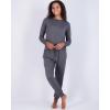 imageReal Essentials 2 Pack Womens Soft Long Sleeve Sleep Set  Comfortable Lounge Pull Over Hoodie and Henley JoggerHenley Set 8