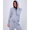 imageReal Essentials 2 Pack Womens Soft Long Sleeve Sleep Set  Comfortable Lounge Pull Over Hoodie and Henley JoggerHoodie Set 6