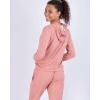 imageReal Essentials 2 Pack Womens Soft Long Sleeve Sleep Set  Comfortable Lounge Pull Over Hoodie and Henley JoggerHoodie Set 8