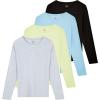 imageReal Essentials 4 Pack Womens Cotton ClassicFit LongSleeve Crewneck TShirt Available in Plus SizeSet 3