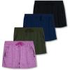 imageReal Essentials 4 Pack Womens Active Athletic Performance DryFit Shorts with Zipper Pockets Available in Plus SizeSet 13