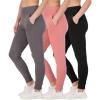 imageReal Essentials 3 Pack Womens Joggers with Pockets  High Waist Workout Yoga Tapered Athletic Leggings Available in PlusSet 1
