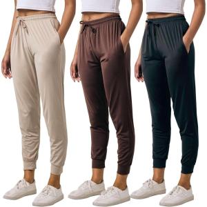 image3 Pack Womens UltraSoft Dry Fit Lounge Joggers Sweatpants Athletic Yoga Pants with Pockets Available in PlusSet 10