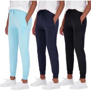 image3 Pack Womens UltraSoft Dry Fit Lounge Joggers Sweatpants Athletic Yoga Pants with Pockets Available in PlusSet 2