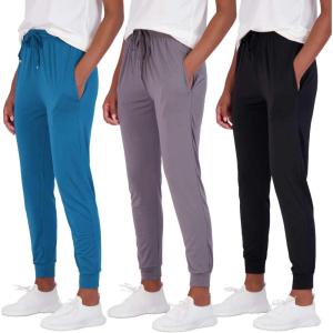 image3 Pack Womens UltraSoft Dry Fit Lounge Joggers Sweatpants Athletic Yoga Pants with Pockets Available in PlusSet 3