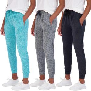 image3 Pack Womens UltraSoft Dry Fit Lounge Joggers Sweatpants Athletic Yoga Pants with Pockets Available in PlusSet 5