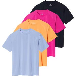 imageReal Essentials 4 Pack Womens UPF Short Sleeved Active Rashguard ampamp UV Sun Protection Swimsuit Top Availabe in Plus SizeSet 6