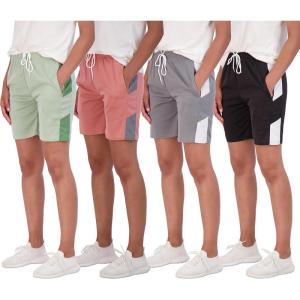 imageReal Essentials 4Pack Womens 7quot Mesh QuickDry Bermuda Active Athletic Long Shorts with Pockets Available in Plus SizeSet 1