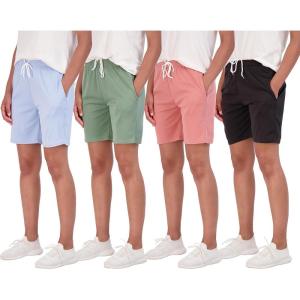 imageReal Essentials 4Pack Womens 7quot Mesh QuickDry Bermuda Active Athletic Long Shorts with Pockets Available in Plus SizeSet 5