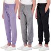 imageReal Essentials 3 Pack Girls DryFit Jogger Sweatpants Soft Active Athletic Kids Joggers with Pockets ampamp DrawstringSet 10