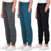 imageReal Essentials 3 Pack Girls DryFit Jogger Sweatpants Soft Active Athletic Kids Joggers with Pockets ampamp DrawstringSet 9