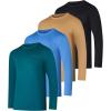 imageReal Essentials 4 Pack Mens DryFit Active Athletic Long Sleeve Pocket Crew TShirt Outdoors UPF 50 S5XLTSet 10