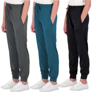 imageReal Essentials 3 Pack Girls DryFit Jogger Sweatpants Soft Active Athletic Kids Joggers with Pockets ampamp DrawstringSet 9