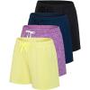 imageReal Essentials 4 Pack Womens Athletic DryFit Lounge Shorts with Zipper Pockets Available in Plus SizeSet 6