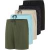 imageReal Essentials 5 Pack Mens 5quot Inseam DryFit Running Workout Shorts  Pockets ampamp Drawstring Available in Big ampamp TallSet 10