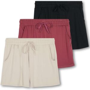 imageReal Essentials 3 Pack Womens UltraSoft Athletic Lounge Casual Sweat Shorts with Pockets Available in Plus SizeSet 11