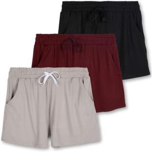 imageReal Essentials 3 Pack Womens UltraSoft Athletic Lounge Casual Sweat Shorts with Pockets Available in Plus SizeSet 7