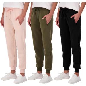 imageReal Essentials 3 Pack Womens UltraSoft ampamp Warm Fleece Joggers Sweatpants with Pocket Available in Plus SizeSet 5