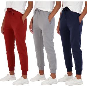 imageReal Essentials 3 Pack Womens UltraSoft ampamp Warm Fleece Joggers Sweatpants with Pocket Available in Plus SizeSet 9