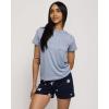 imageReal Essentials 2 Pack Ultra Soft Womens Pajama Set Short Sleeve and Shorts Lounge ampamp Sleepwear Available In PlusSet 11