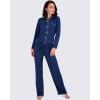 imageReal Essentials 2 Pack Womens Pajamas Set Button Down Pants Soft Matching Sleepwear Available In PlusLong Sleeve  Set 7