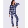 imageReal Essentials 2 Pack Womens Pajamas Set Button Down Pants Soft Matching Sleepwear Available In PlusLong Sleeve  Set 8