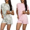 imageReal Essentials 2 Pack Ultra Soft Womens Pajama Set Short Sleeve and Shorts Lounge ampamp Sleepwear Available In PlusSet 7