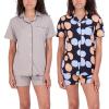 imageReal Essentials 2 Pack Womens Pajamas Set Button Down Shorts Soft Matching Sleepwear Available In PlusShort Sleeve  Set 2