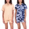 imageReal Essentials 2 Pack Womens Pajamas Set Button Down Shorts Soft Matching Sleepwear Available In PlusShort Sleeve  Set 3