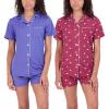 imageReal Essentials 2 Pack Womens Pajamas Set Button Down Shorts Soft Matching Sleepwear Available In PlusShort Sleeve  Set 5