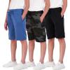 imageReal Essentials 3 Pack Boys Tech Fleece Athletic Shorts with Drawstring ampamp Pockets