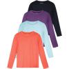 imageReal Essentials 4 Pack Womens UPF 50 Quick Dry Fit Sun Shirts Long Sleeve UV SPF Hiking Top Outdoor Available in PlusSet 12