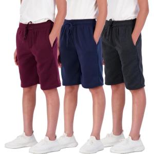 image3 Pack Big Boys Tech Fleece Shorts Pockets Athletic Basketball Gym Soccer Teen Youth Girls Clothes Sports Quick Dry Fit Pockets Drawstring Workout Warm Tennis School Drawstring  Set 4 S 67