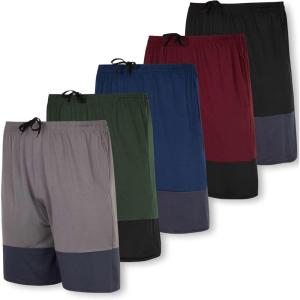 image5 Pack Mens Active Quick Dry Fit Shorts  Athletic Running Gym Workout Casual Shorts with Pockets BulkSet O