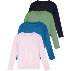 imageReal Essentials 4 Pack Womens UPF 50 Quick Dry Fit Sun Shirts Long Sleeve UV SPF Hiking Top Outdoor Available in PlusSet 10