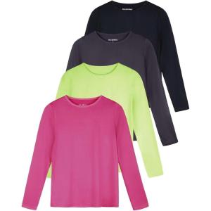 imageReal Essentials 4 Pack Womens UPF 50 Quick Dry Fit Sun Shirts Long Sleeve UV SPF Hiking Top Outdoor Available in PlusSet 9