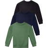 imageReal Essentials 3Pack Girls UltraSoft ampamp Warm Long Sleeve Fleece Crew Neck Pullover SweatshirtSet 2