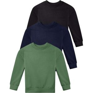 imageReal Essentials 3Pack Girls UltraSoft ampamp Warm Long Sleeve Fleece Crew Neck Pullover SweatshirtSet 2
