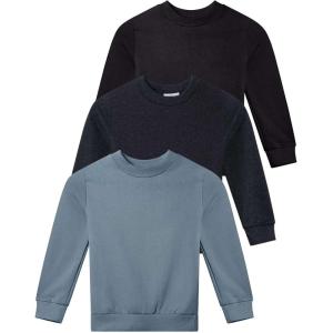 imageReal Essentials 3Pack Girls UltraSoft ampamp Warm Long Sleeve Fleece Crew Neck Pullover SweatshirtSet 3