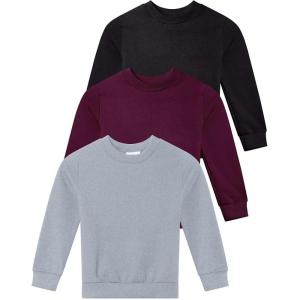 imageReal Essentials 3Pack Girls UltraSoft ampamp Warm Long Sleeve Fleece Crew Neck Pullover SweatshirtSet 4