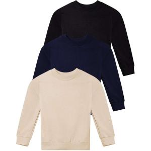 imageReal Essentials 3Pack Girls UltraSoft ampamp Warm Long Sleeve Fleece Crew Neck Pullover SweatshirtSet 5