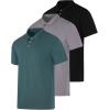 imageReal Essentials 3 Pack Mens Casual Jersey Cotton Short Sleeve Quick Dry Breathable Polo Shirt  Available in Big ampamp TallSet I