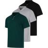 imageReal Essentials 3 Pack Mens Casual Jersey Cotton Short Sleeve Quick Dry Breathable Polo Shirt  Available in Big ampamp TallSet a